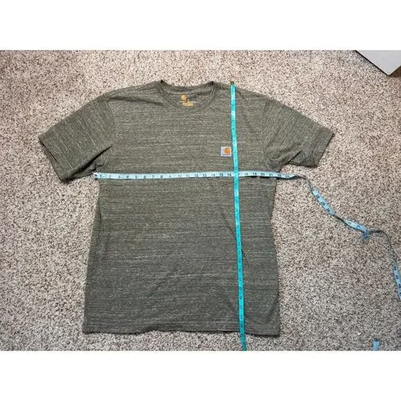 CARHARTT  Men's short sleeve  T-Shirt, Green/Tan, size M, Workwear - Picture 3 of 7